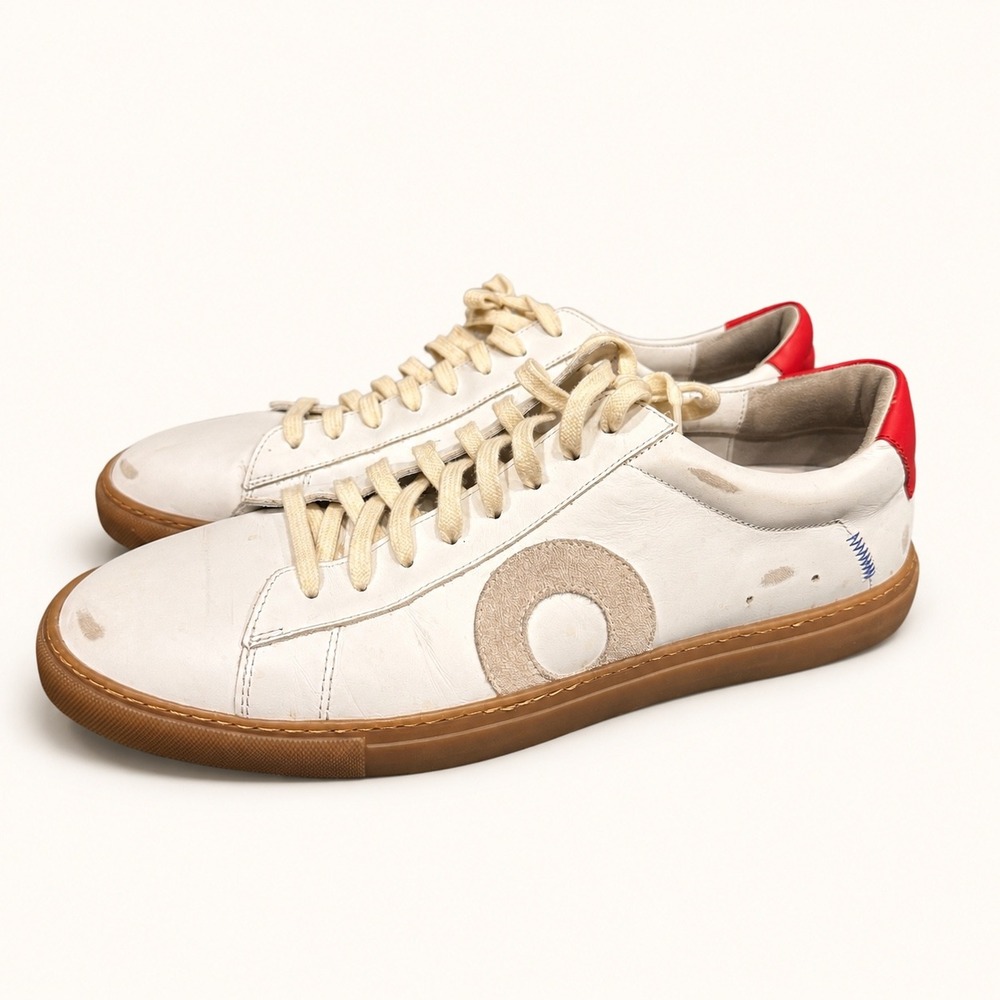 Oliver Cabell Mens 43 Low 1 Imperial Sneakers White Distressed Leather Gum Sole